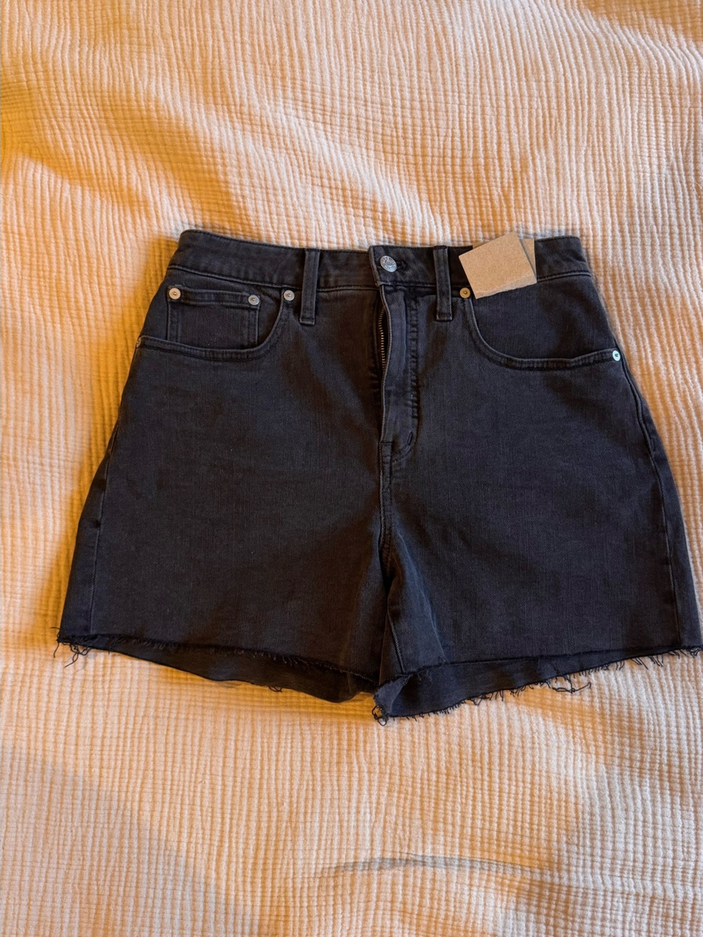 Madewell High-Rise Denim Shorts in Black